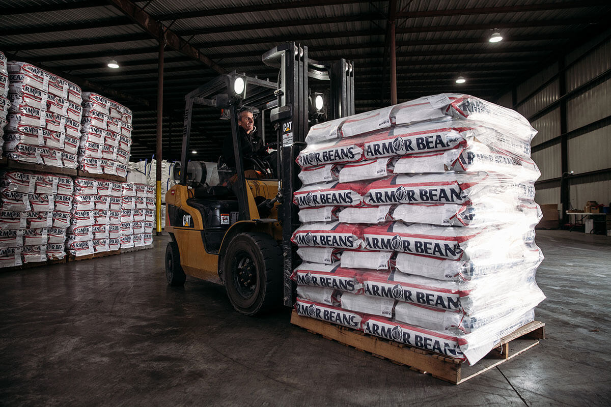 Armor Beans bagged and ready for delivery